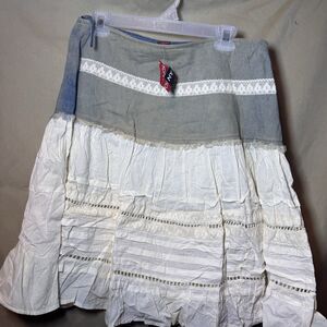 Kommotion NY Women's Multicolor Gypsy Layered Skirt, Size L Fully Lined